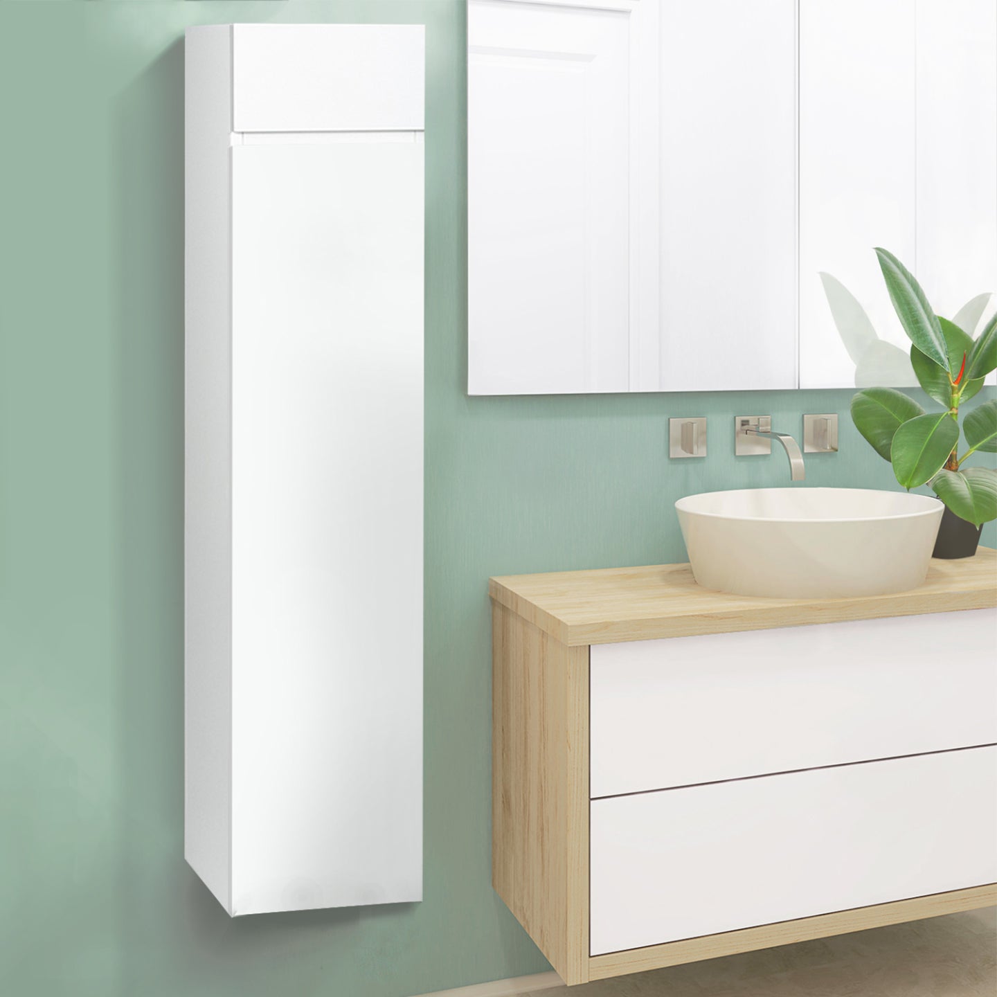 IDMarket - Mobili bagno colonna bianco LILA