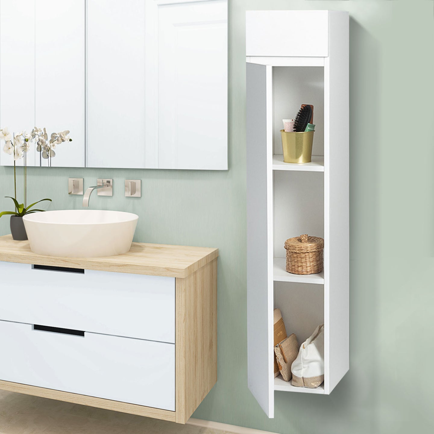 IDMarket - Mobili bagno colonna bianco LILA