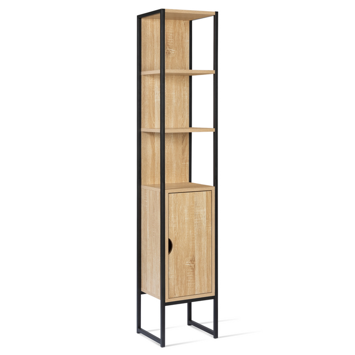 IDMarket - Mobili bagno su piedi colonna a 1 anta dal design industriale DETROIT