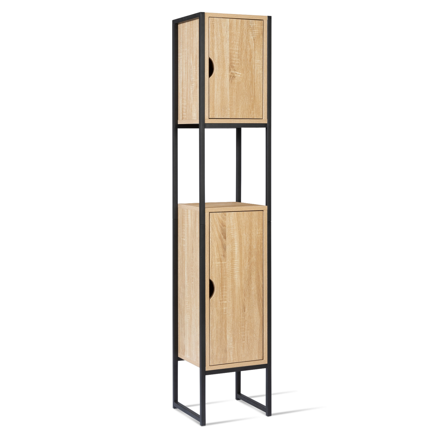 IDMarket - Mobili bagno su piedi colonna a 2 ante dal design industriale DETROIT