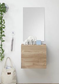 Mobile da ingresso con specchio, finitura noce stelvio, ZLCINGR005