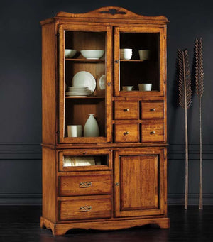  dispensa in legno 7 cassetti 3 porte grezzo l.120 p.52 h.220