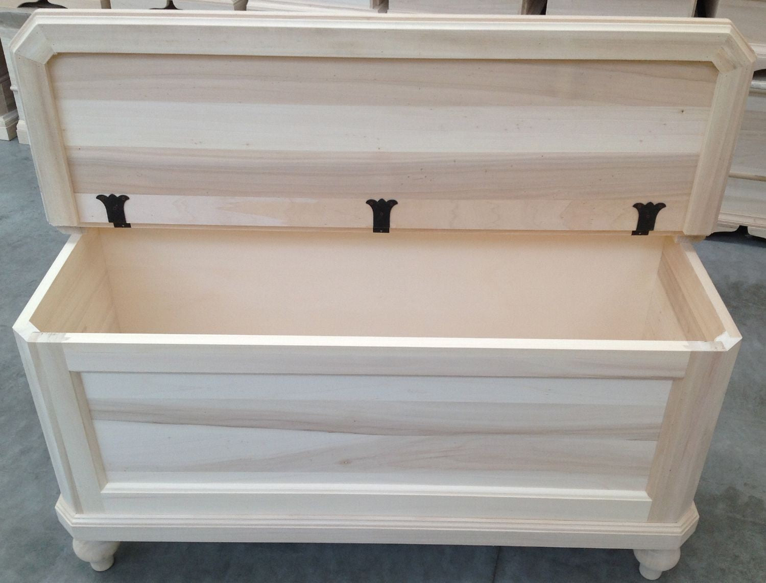 Cassapanca in legno grezza l.120 p.45 h.59 (956) - Mobili 2G