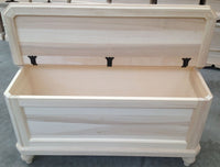 Cassapanca in legno grezza l.120 p.45 h.59 (956) - Mobili 2G