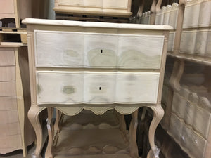  comoncino in legno 2 cassetti grezzo  l.83 p.46 h.80