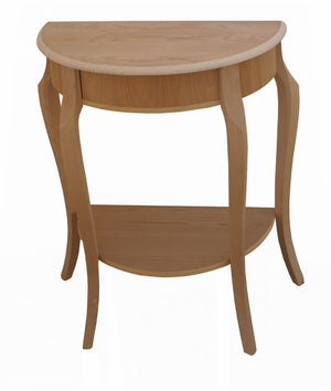 Consolle mezzaluna in legno 1 cassetto grezzo l.67 p.33 h.75 (3109) - Mobili 2G