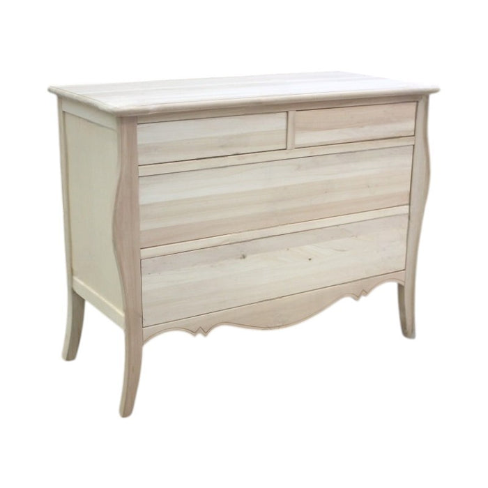 Como' bombato 4 cassetti grezzo  l.116 p.54 h.91 (488) - Mobili 2G