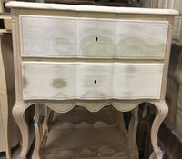  comoncino in legno 2 cassetti grezzo  l.83 p.46 h.80