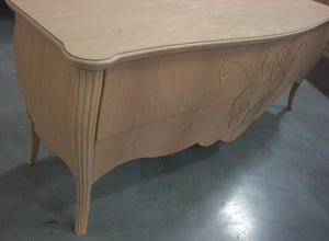 Porta tv in legno bombato 4 cassetti grezzo l.170 p.50 h.66 (002) - Mobili 2G