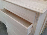 Cassettiera 7 cassetti in legno grezza l.85 p.47 h.139 (3031) - Mobili 2G