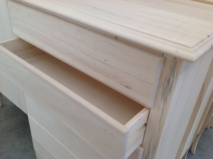 Cassettiera 7 cassetti in legno grezza l.85 p.47 h.139 (3031) - Mobili 2G