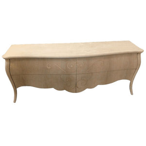 Porta tv in legno bombato 4 cassetti grezzo l.170 p.50 h.66 (002) - Mobili 2G