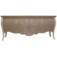 Porta tv in legno bombato 2 cassetti grezzo l.150 p.50 h.66 (004) - Mobili 2G