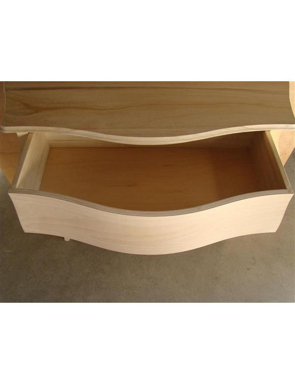 Como' bombato 3 cassetti grezzo l.120 p.50 h.85 (1311) - Mobili 2G