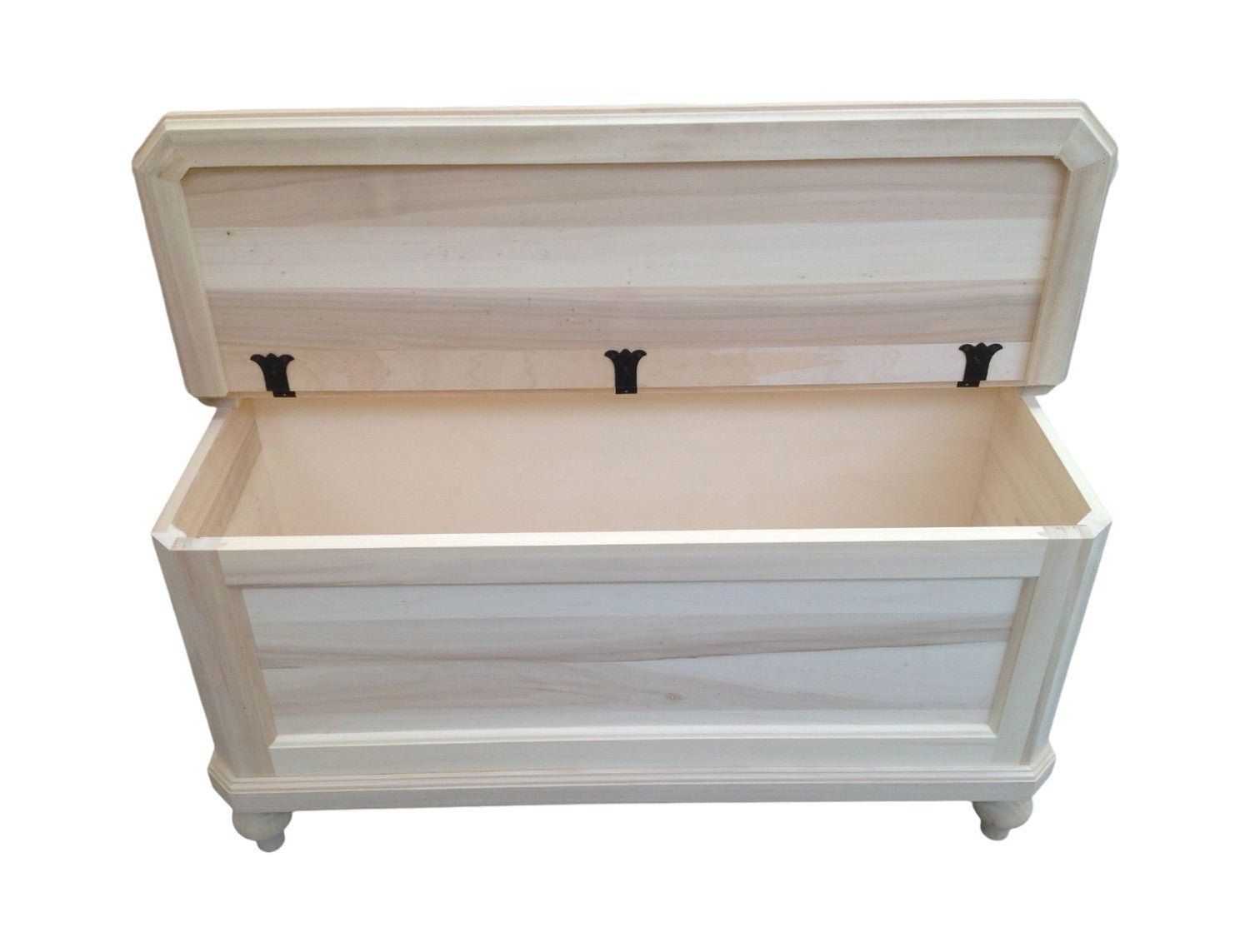 Cassapanca in legno grezza l.120 p.45 h.59 (956) - Mobili 2G