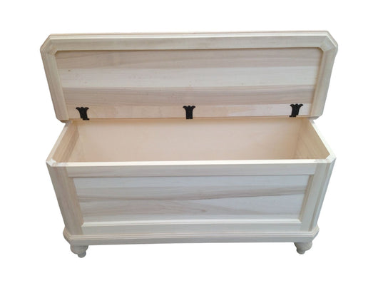 Cassapanca in legno grezza l.120 p.45 h.59 (956) - Mobili 2G