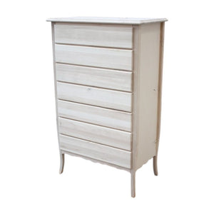 Cassettiera 7 cassetti in legno grezza l.85 p.47 h.139 (3031) - Mobili 2G