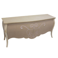 Porta tv in legno bombato 2 cassetti grezzo l.150 p.50 h.66 (004) - Mobili 2G