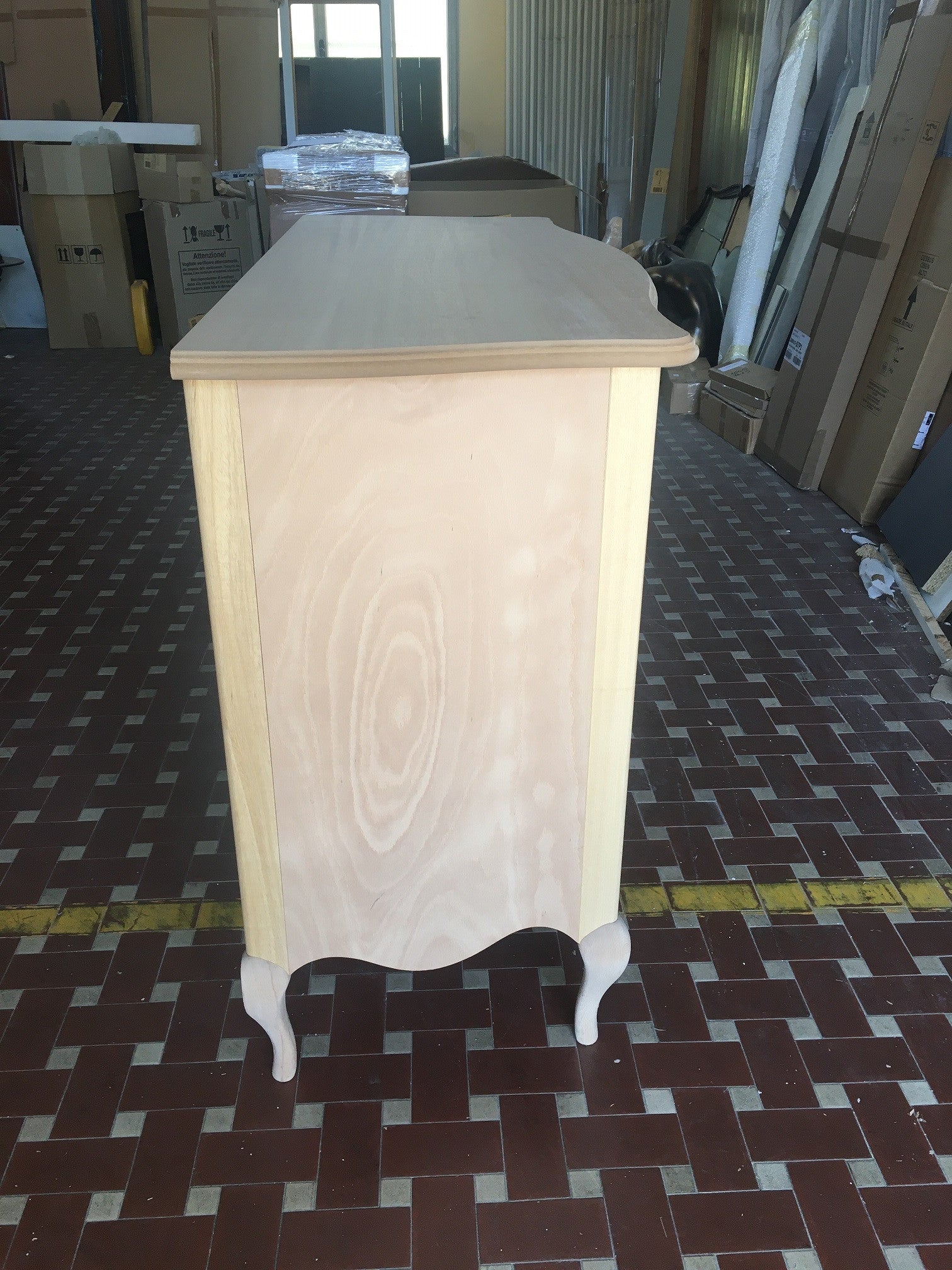  como' 3 cassetti sagomato grezzo l.140 p.56 h.97