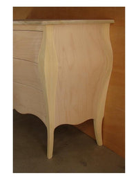 Como' bombato 3 cassetti grezzo l.120 p.50 h.85 (1311) - Mobili 2G