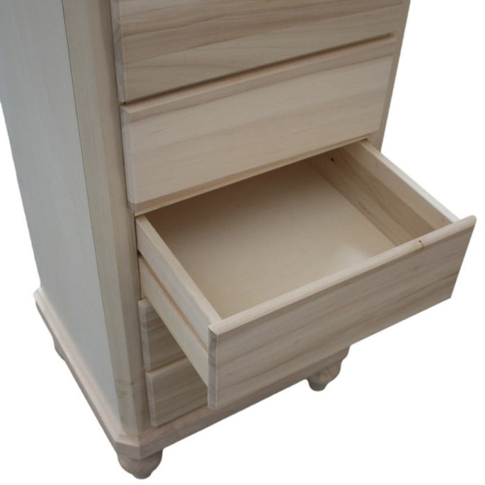 Cassettiera in legno 8 cassetti grezzo l.55 p.45 h.149 (707) - Mobili 2G