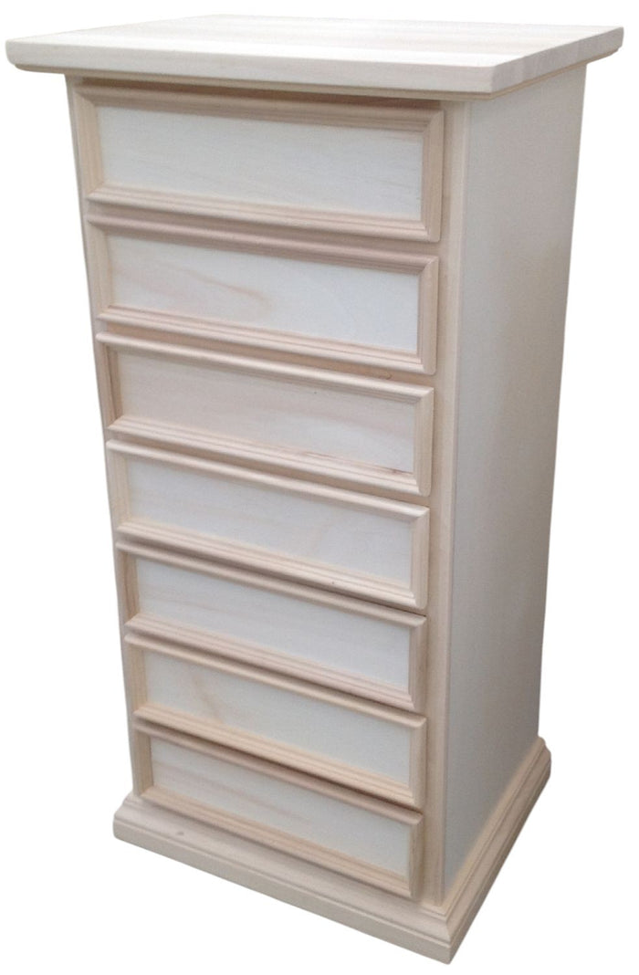 cassettiera in legno 7 cassetti grezzo l.60 p.47 h.115 (717) - Mobili 2G