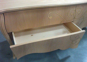 Porta tv in legno bombato 4 cassetti grezzo l.170 p.50 h.66 (002) - Mobili 2G