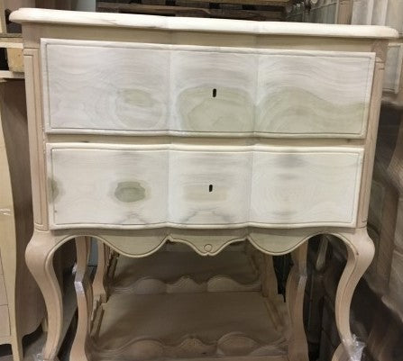  comoncino in legno 2 cassetti grezzo  l.83 p.46 h.80