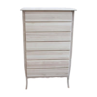 Cassettiera 7 cassetti in legno grezza l.85 p.47 h.139 (3031) - Mobili 2G