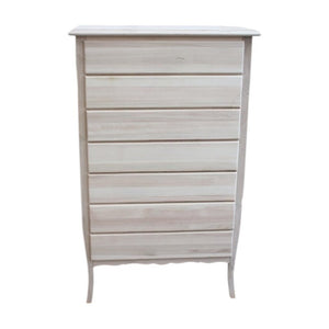 Cassettiera 7 cassetti in legno grezza l.85 p.47 h.139 (3031) - Mobili 2G