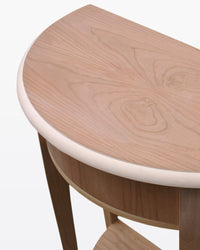 Consolle mezzaluna in legno 1 cassetto grezzo l.67 p.33 h.75 (3117) - Mobili 2G