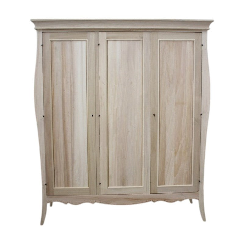 armadio in legno sagomato 3 porte grezzo  l.182 p.64 h.212 (492) - Mobili 2G