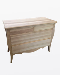 Como' bombato 4 cassetti grezzo  l.116 p.54 h.91 (488) - Mobili 2G