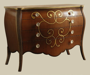 Como' in legno bombato 4 cassetti grezzo l.135 p.60 h.98 (056) - Mobili 2G