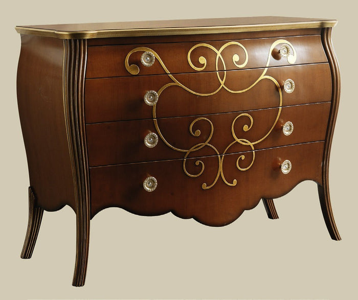 Como' in legno bombato 4 cassetti grezzo l.135 p.60 h.98 (056) - Mobili 2G