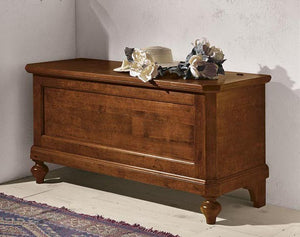Cassapanca in legno grezza l.120 p.45 h.59 (956) - Mobili 2G