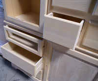  dispensa in legno 7 cassetti 3 porte grezzo l.120 p.52 h.220