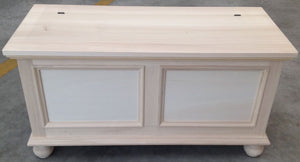 Cassapanca in legno grezza l.100 p.44 h.51 (1109) - Mobili 2G