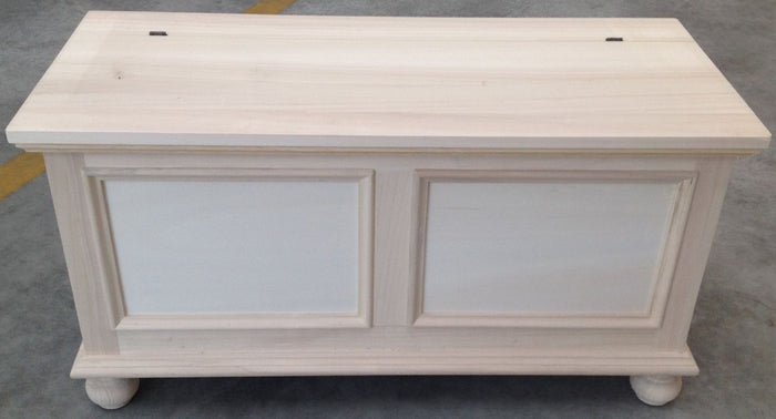 Cassapanca in legno grezza l.100 p.44 h.51 (1109) - Mobili 2G