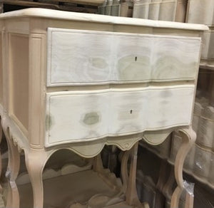  comoncino in legno 2 cassetti grezzo  l.83 p.46 h.80