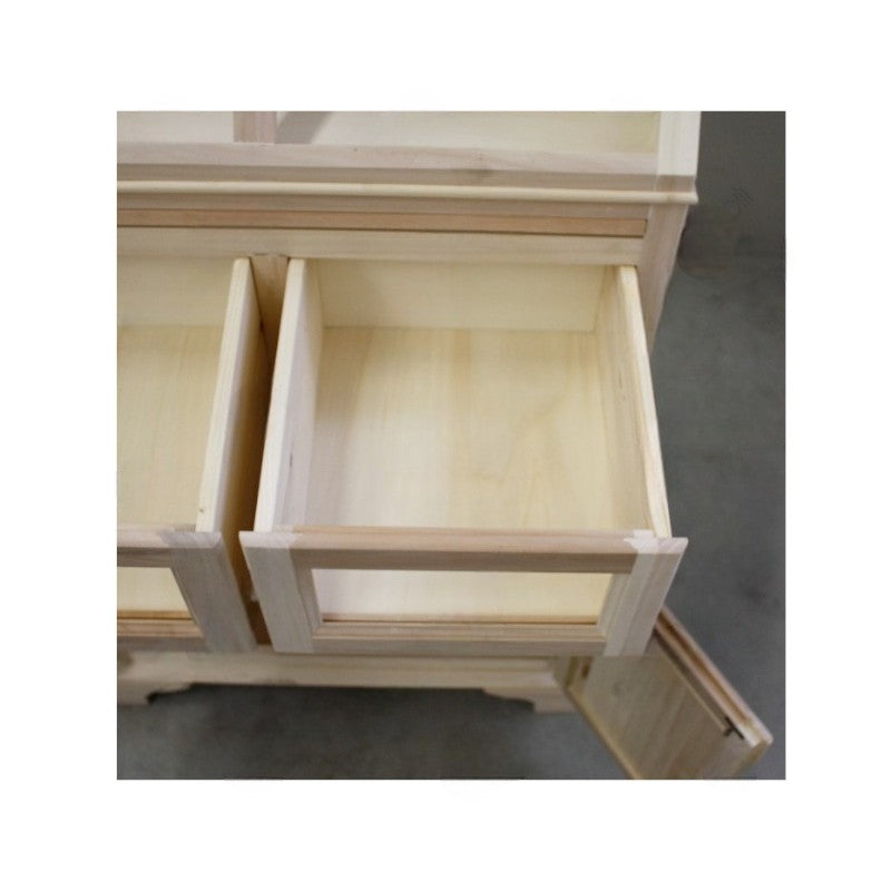 Dispensa legno 4 cassetti e 2 ante ribalta grezza l.82 p.44 h.153 (2138) - Mobili 2G