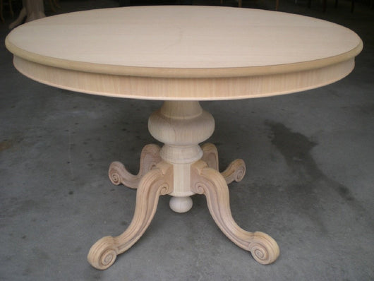 Tavolo rotondo allungabile grezzo diametro 100 h.80 - Mobili 2G