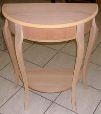 Consolle mezzaluna in legno 1 cassetto grezzo l.67 p.33 h.75 (3109) - Mobili 2G