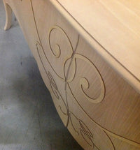 Porta tv in legno bombato 4 cassetti grezzo l.170 p.50 h.66 (002) - Mobili 2G