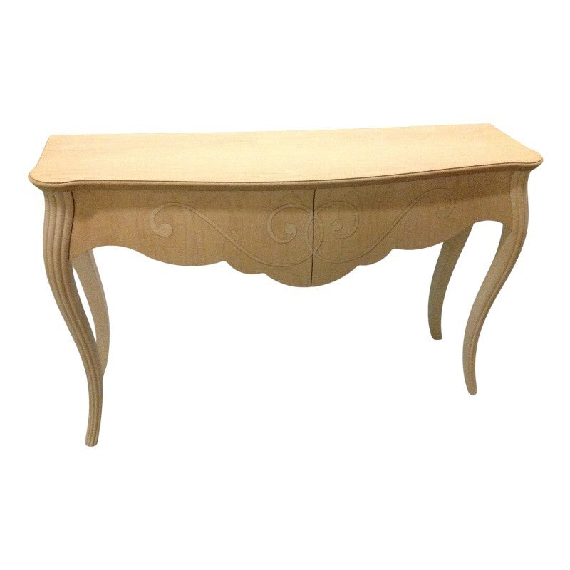 Consolle in legno bombata 2 cassetti grezza l.150 p.42 h.96 (045) - Mobili 2G