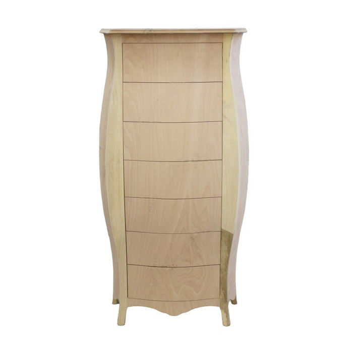 cassettiera bomabata 7 cassetti grezzo l.74 p.37 h.142 (155) - Mobili 2G