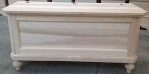 Cassapanca in legno grezza l.120 p.45 h.59 (956) - Mobili 2G