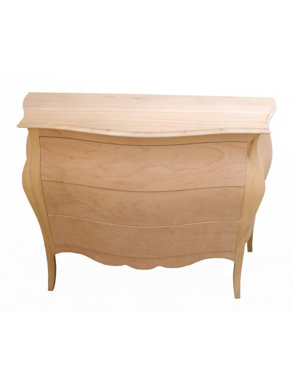 Como' bombato 3 cassetti grezzo l.120 p.50 h.85 (1311) - Mobili 2G
