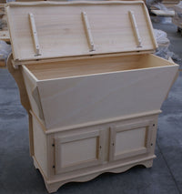 Cassapanca/madia 2 ante in legno grezza l.115 p.49 h.97