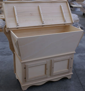 Cassapanca/madia 2 ante in legno grezza l.115 p.49 h.97